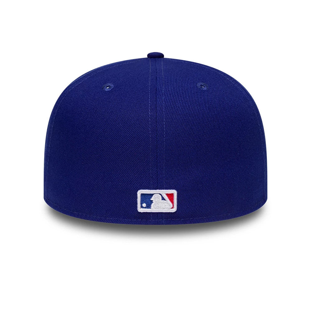 Pictured is this MLB Emblem LA Dodgers 59FIFTY Fitted cap in dark blue. 6