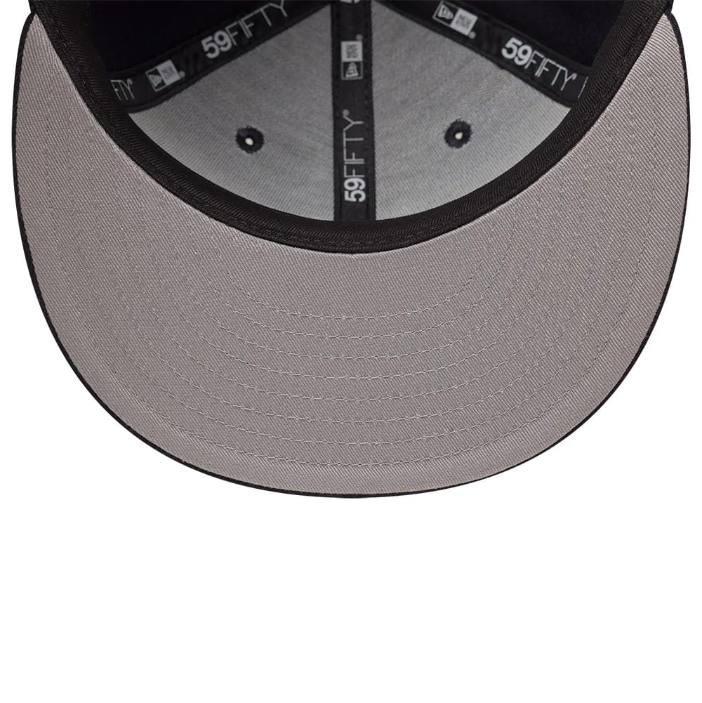 Pictured is this MLB Emblem Detroit Tigers 59FIFTY Fitted cap in navy. 2
