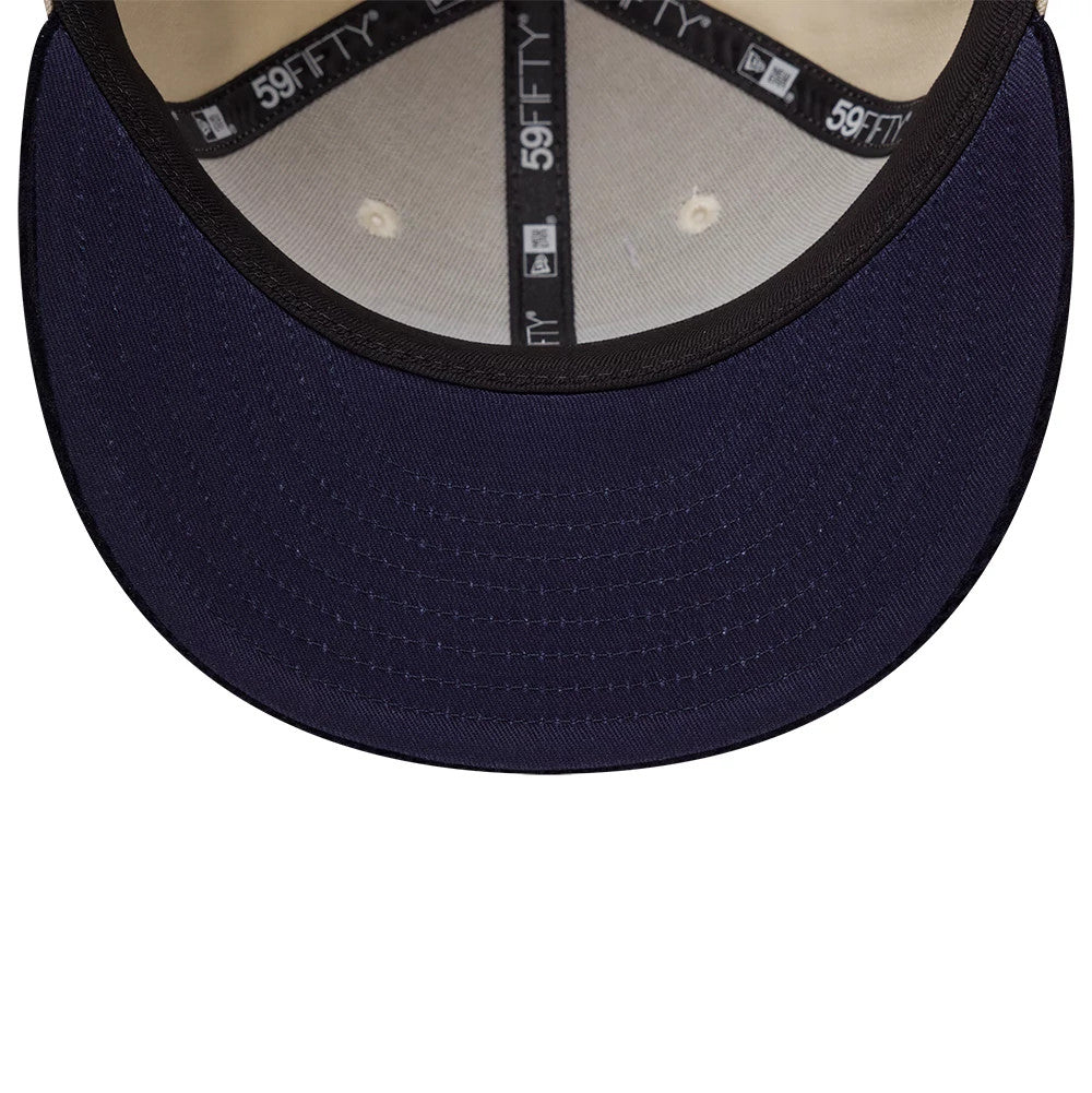 Pictured is this New Era Patch Cord 59FIFTY Fitted cap in cream & black. 5