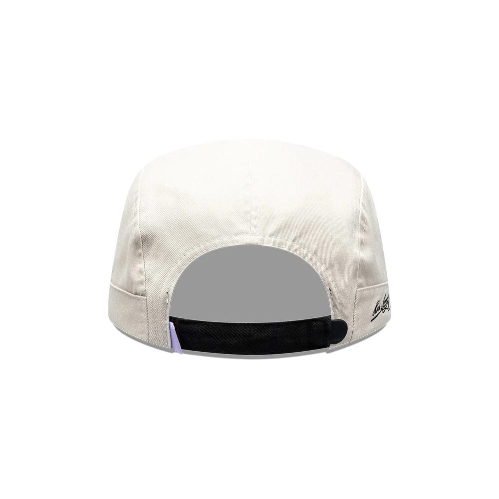 Pictured is this New Era X Hermanos Koumori Running Camper cap in light beige. 4