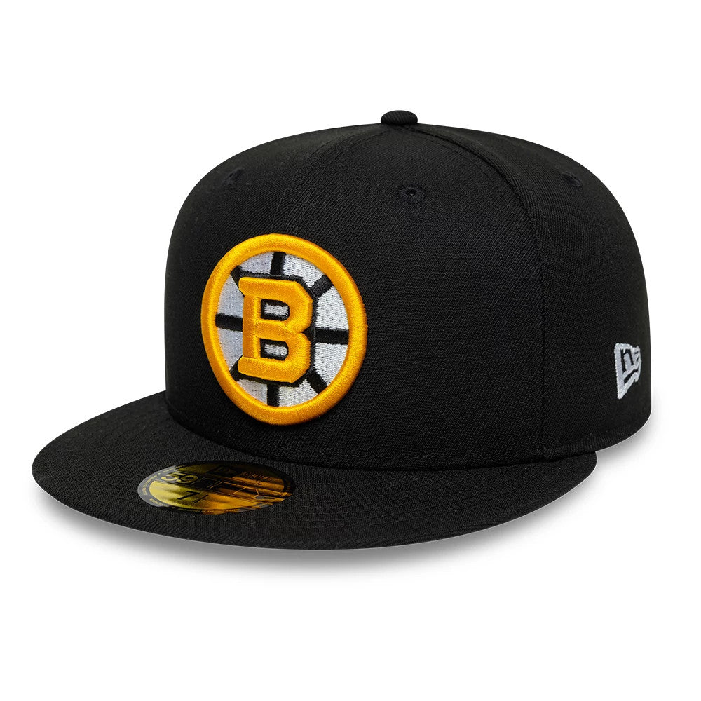 Pictured is this NHL Basic Boston Bruins 59FIFTY Fitted cap in black. 1