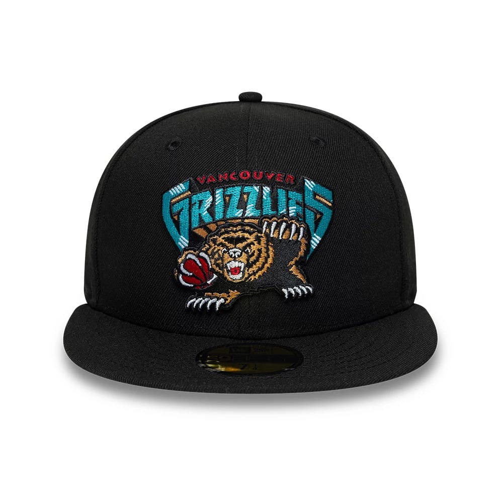 Pictured is this NBA Hardwood Classic Vancouver Grizzlies 59FIFTY Fitted cap in black. 3