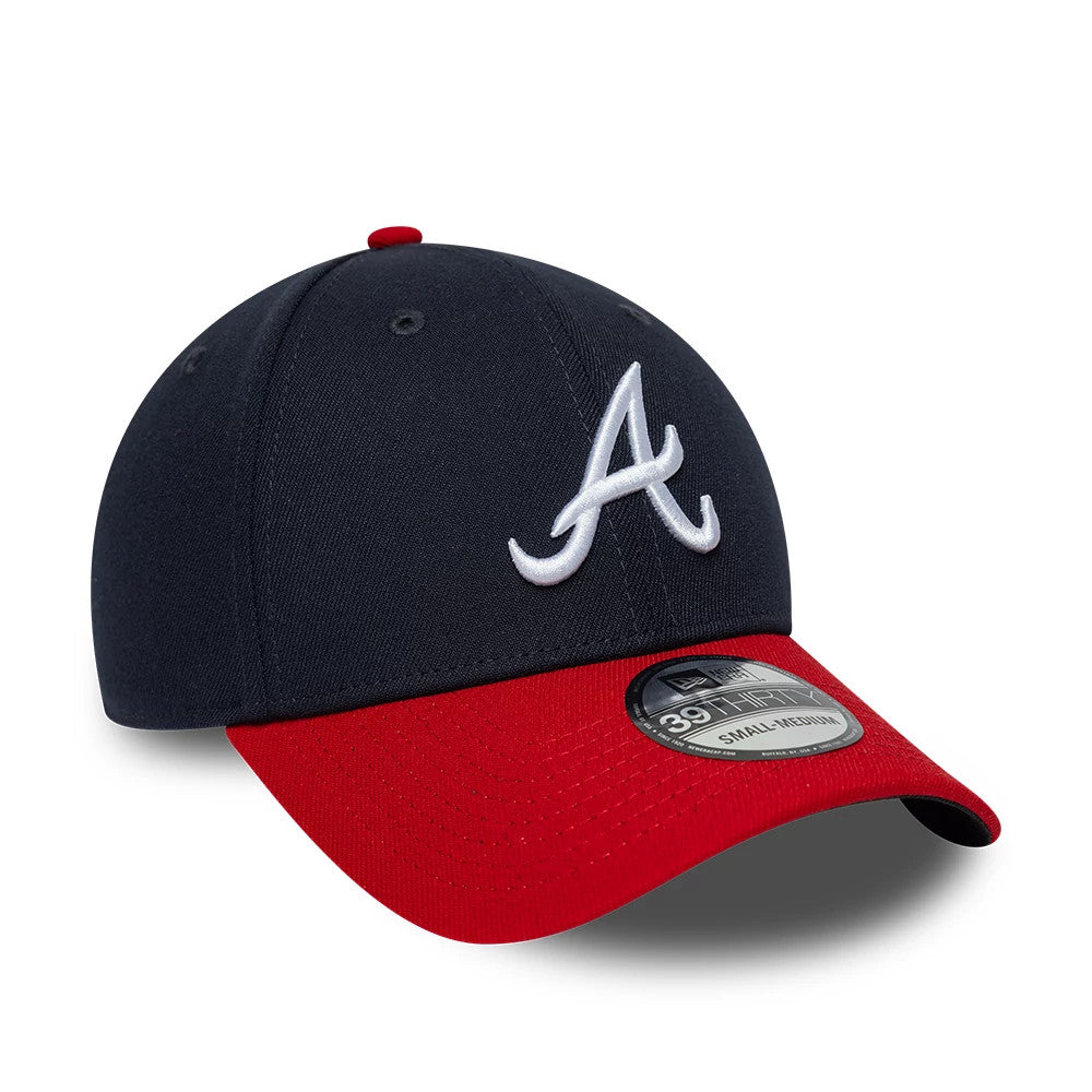Pictured is this MLB Classic Atlanta Braves 39THIRTY Stretch Fit cap in navy. 3