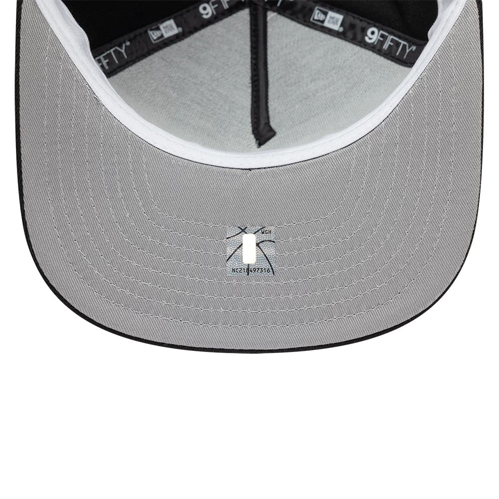 Pictured is this NBA Hardwood Classic Milwaukee Bucks 9FIFTY A-Frame Snapback cap in black. 2