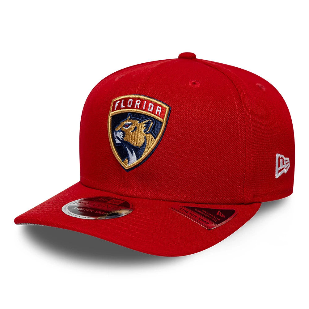 Pictured is this NHL Team Florida Panthers 9SEVENTY Stretch Snap cap in red. 1