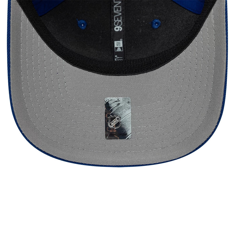 Pictured is this NHL Team New York Rangers 9SEVENTY Stretch Snap cap in blue. 2