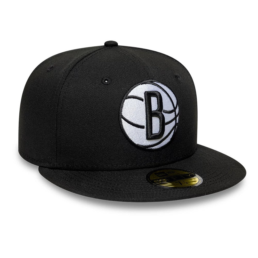 Pictured is this NBA Basic Brooklyn Nets 59FIFTY Fitted cap in black. 4