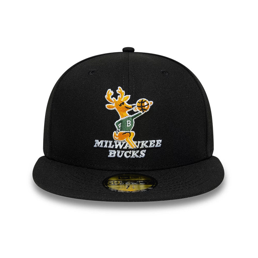 Pictured is this NBA Hardwood Classic Milwaukee Bucks 59FIFTY Fitted cap in black. 3