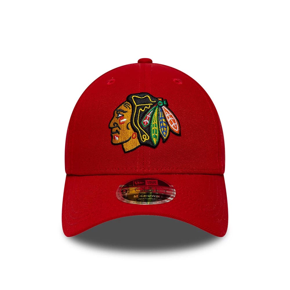 Pictured is this NHL Team Chicago Blackhawks 9FORTY M-Crown cap in red. 3