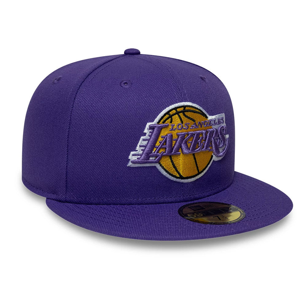 Pictured is this NBA Hardwood Classic LA Lakers 59FIFTY Fitted cap in purple. 4