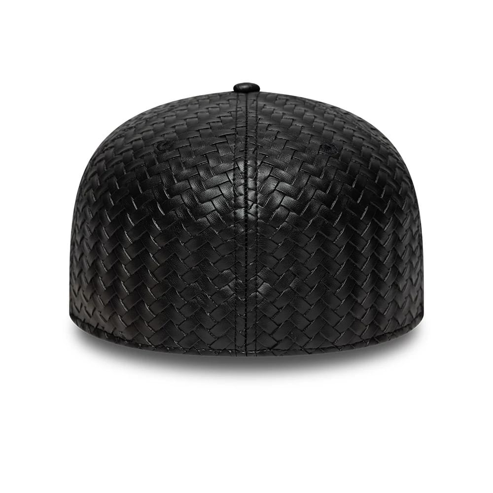 Pictured is this New Era Woven PU 59FIFTY Fitted cap in black. 4