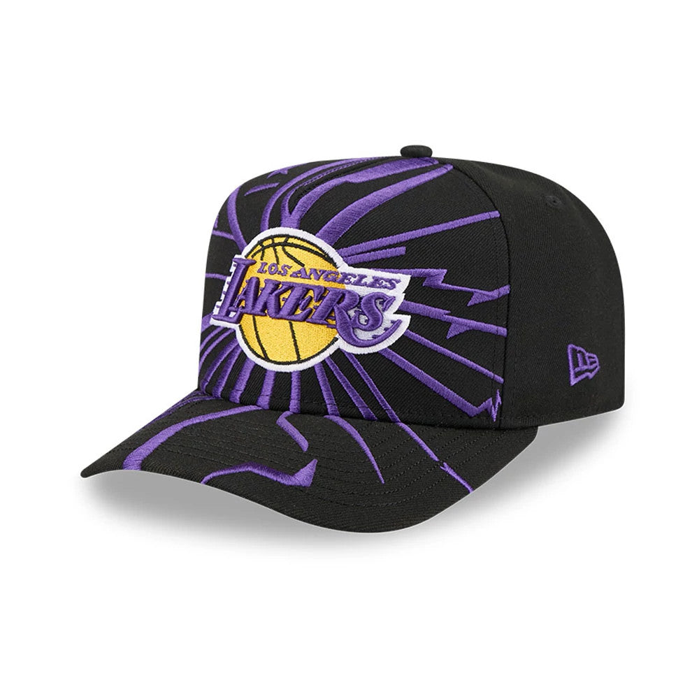 Pictured is this NBA Shattered LA Lakers 9FORTY A-Frame cap in black. 1