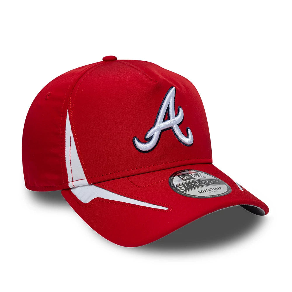Pictured is this MLB Panel Atlanta Braves 9TWENTY A-Frame cap in red. 4