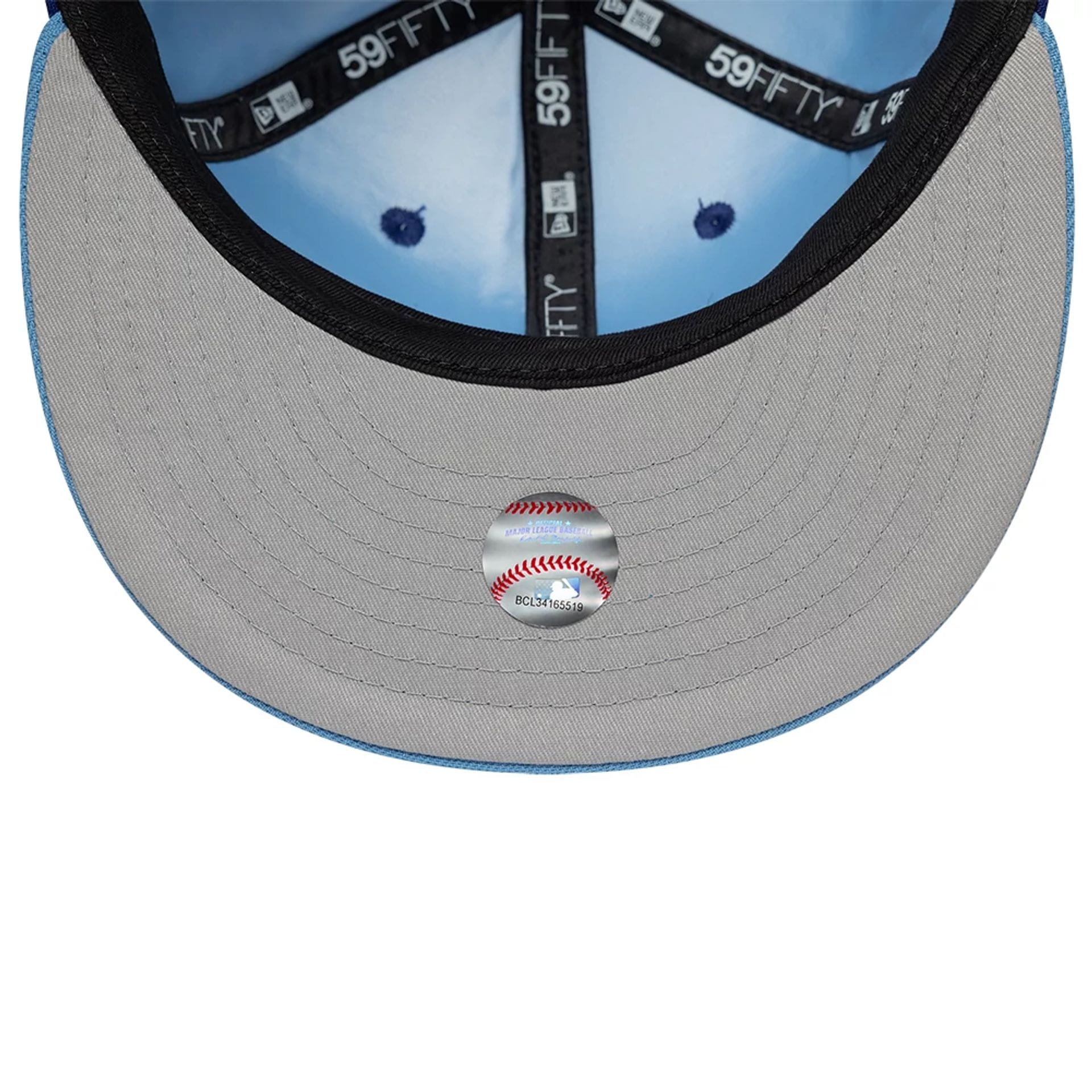 Pictured is this MLB Multi Logo Texas Rangers 59FIFTY Fitted cap in dark blue. 2