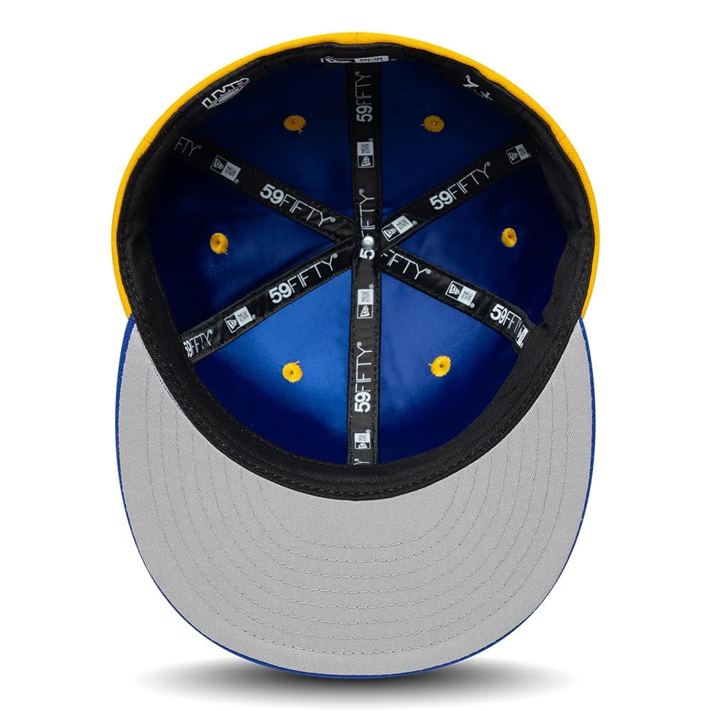Pictured is this LMB Multi Logo Charros De Jalisco 59FIFTY Fitted cap in gold. 2