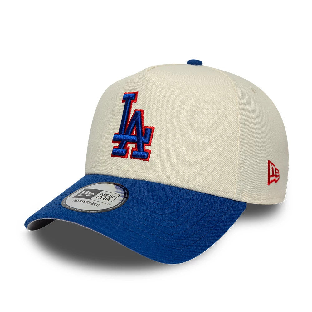 Pictured is this MLB Side Hit LA Dodgers 9FORTY E-Frame cap in Cream. 4