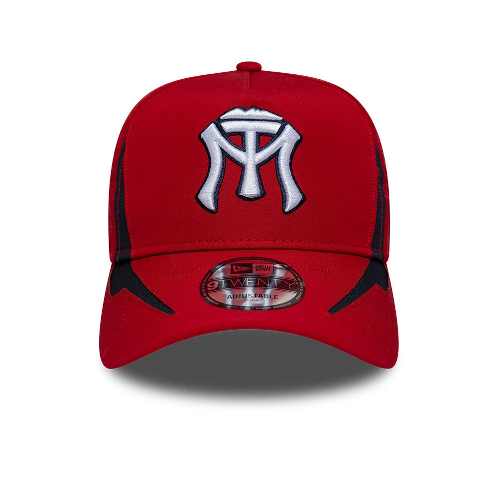 Pictured is this LMB Panel Sultanes De Monterrey 9TWENTY A-Frame cap in red. 3