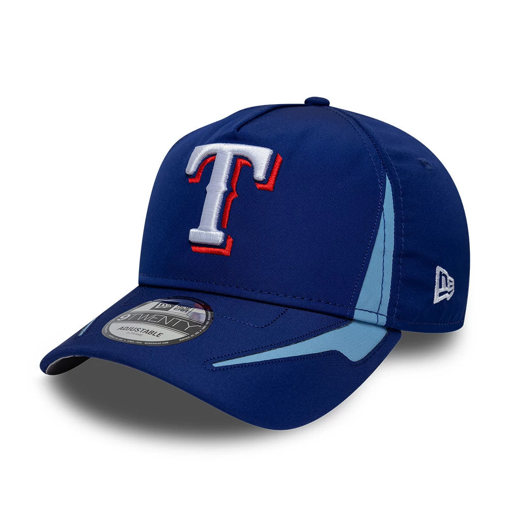 Pictured is this MLB Panel Texas Rangers 9TWENTY A-Frame cap in dark blue. 1