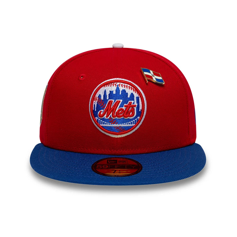 Pictured is this MLB Sister Cities New York Mets 59FIFTY Fitted cap in red & blue. 3