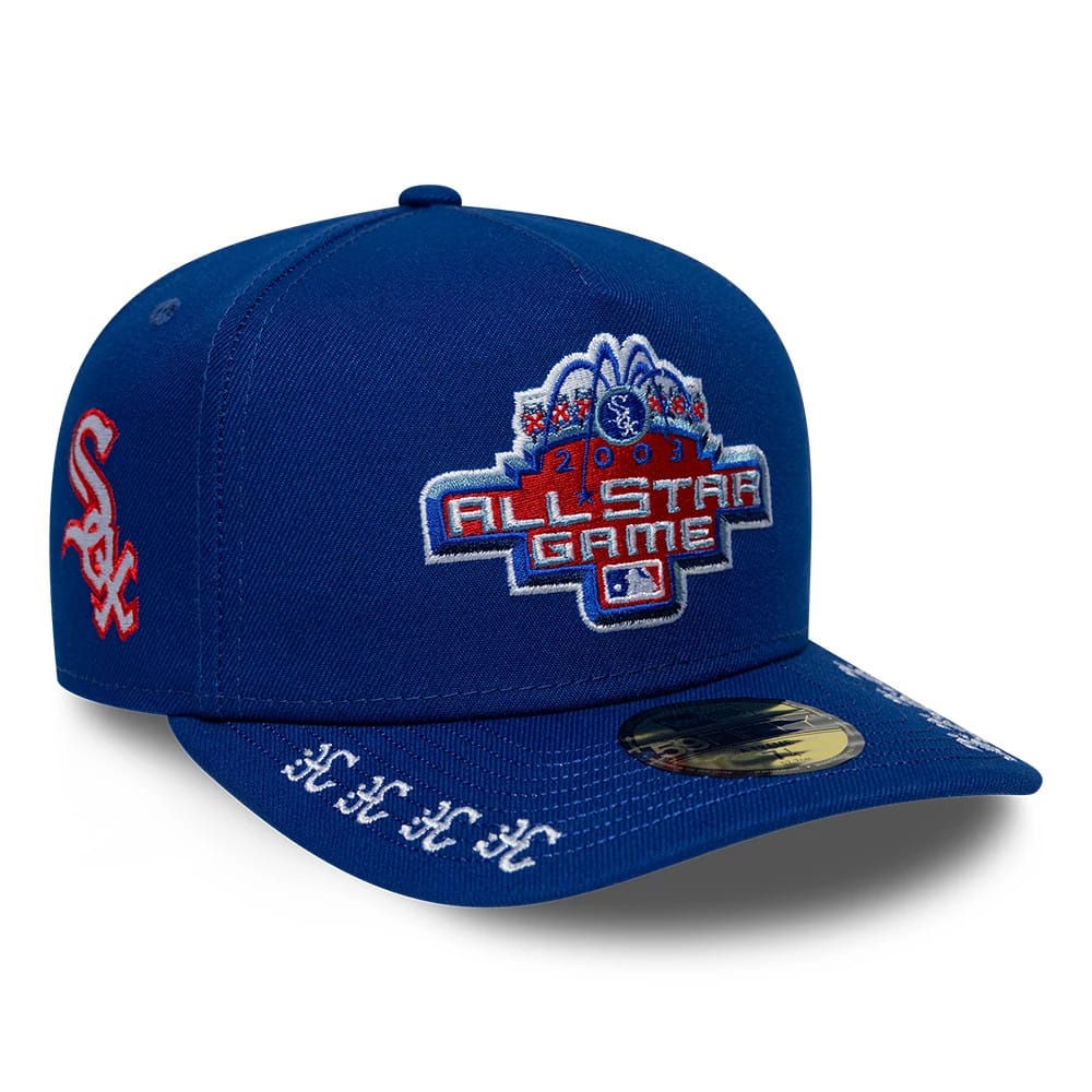 Pictured is this MLB All Star Game Chicago White Sox 59FIFTY A-Frame Fitted cap in blue. 1
