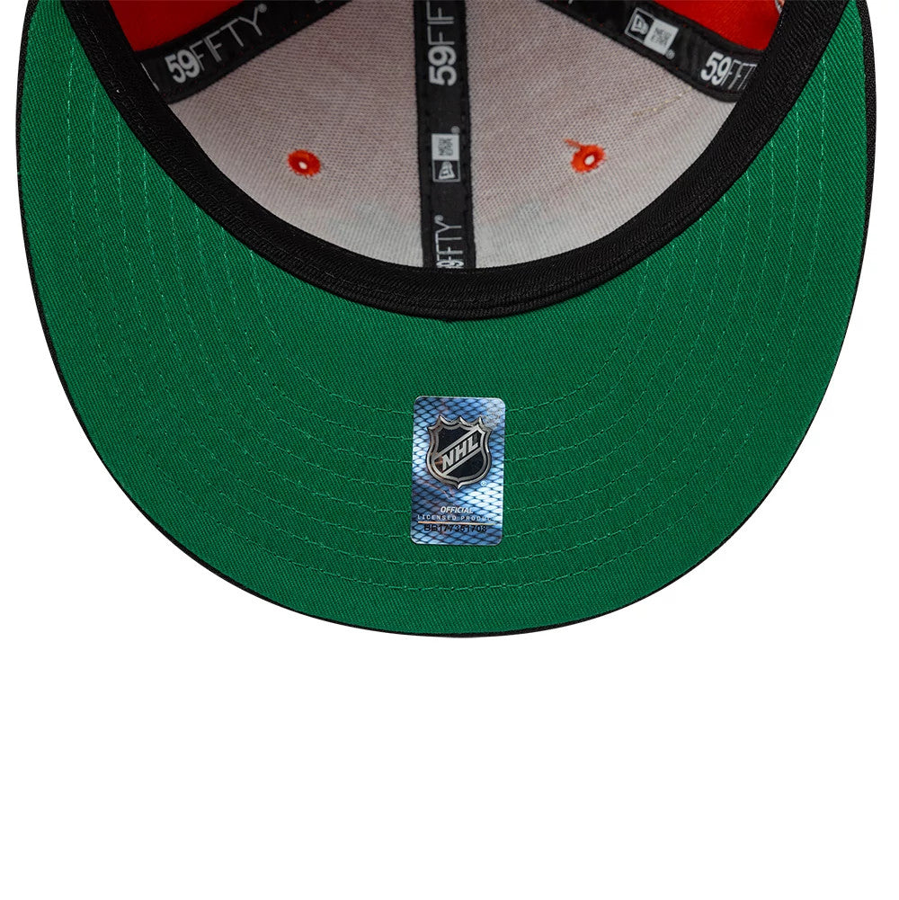 Pictured is this NHL Champions Anaheim Ducks 59FIFTY Fitted cap in orange & black. 2