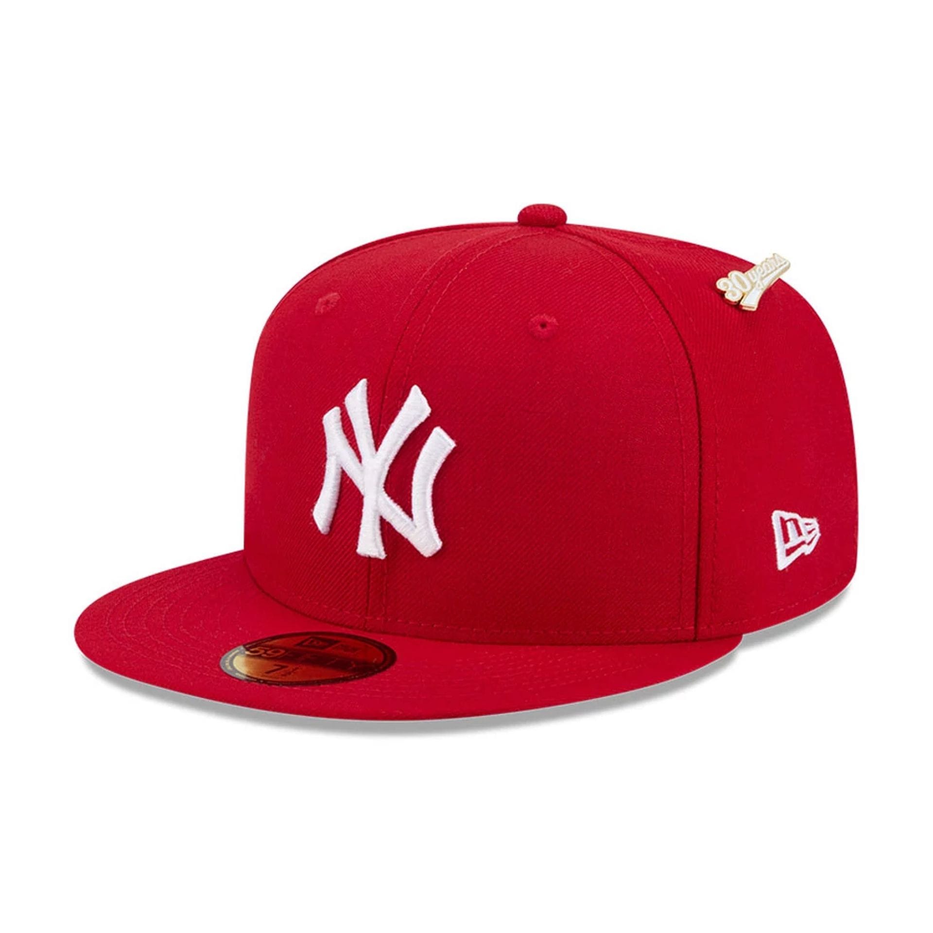 Pictured is this New Era X Spike Lee MLB Special New York Yankees 59FIFTY Fitted cap in red. 1