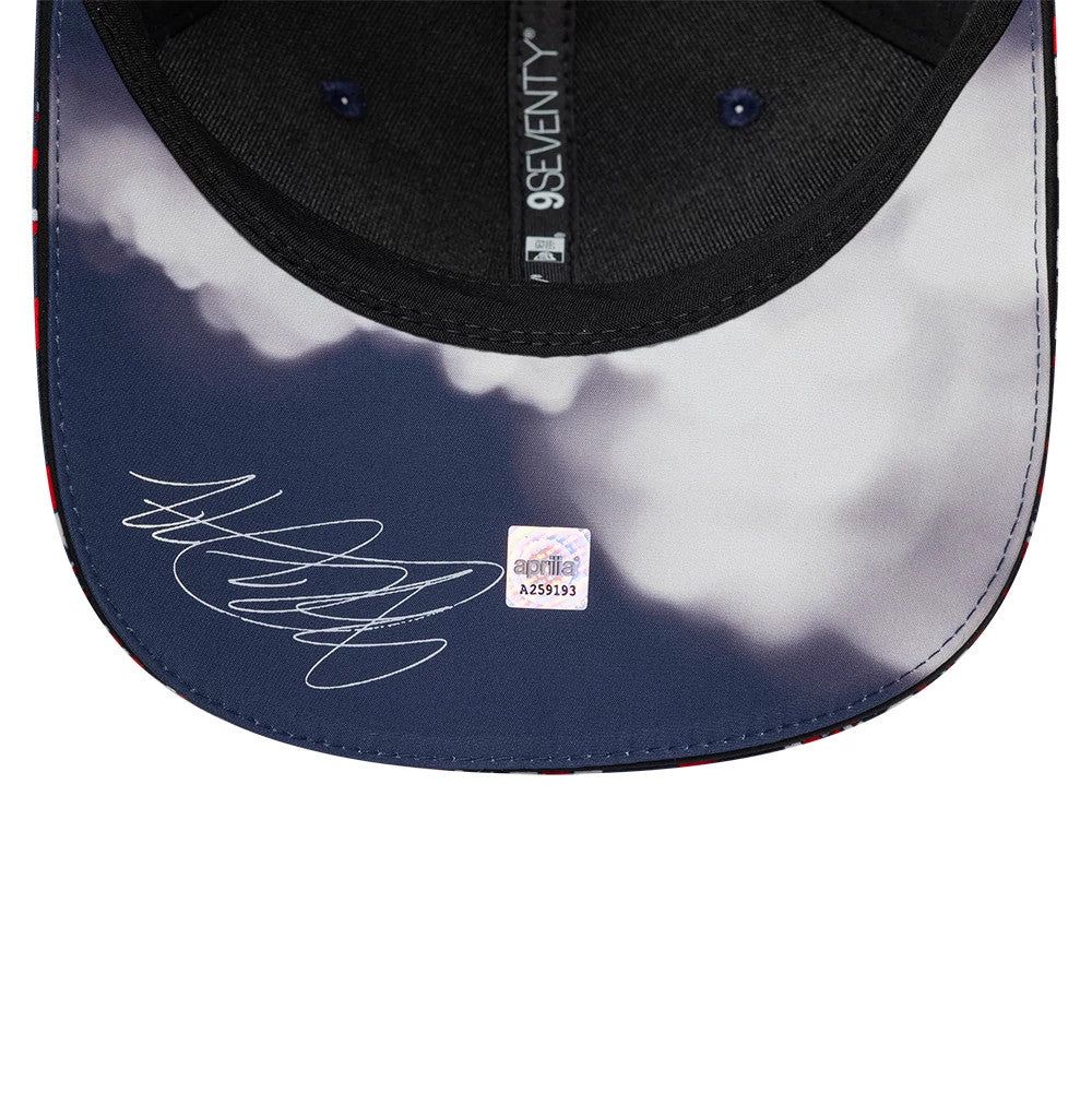 Pictured is this Aprilia Replica Silverstone Race Special 9SEVENTY Stretch Snap cap in blue. 2