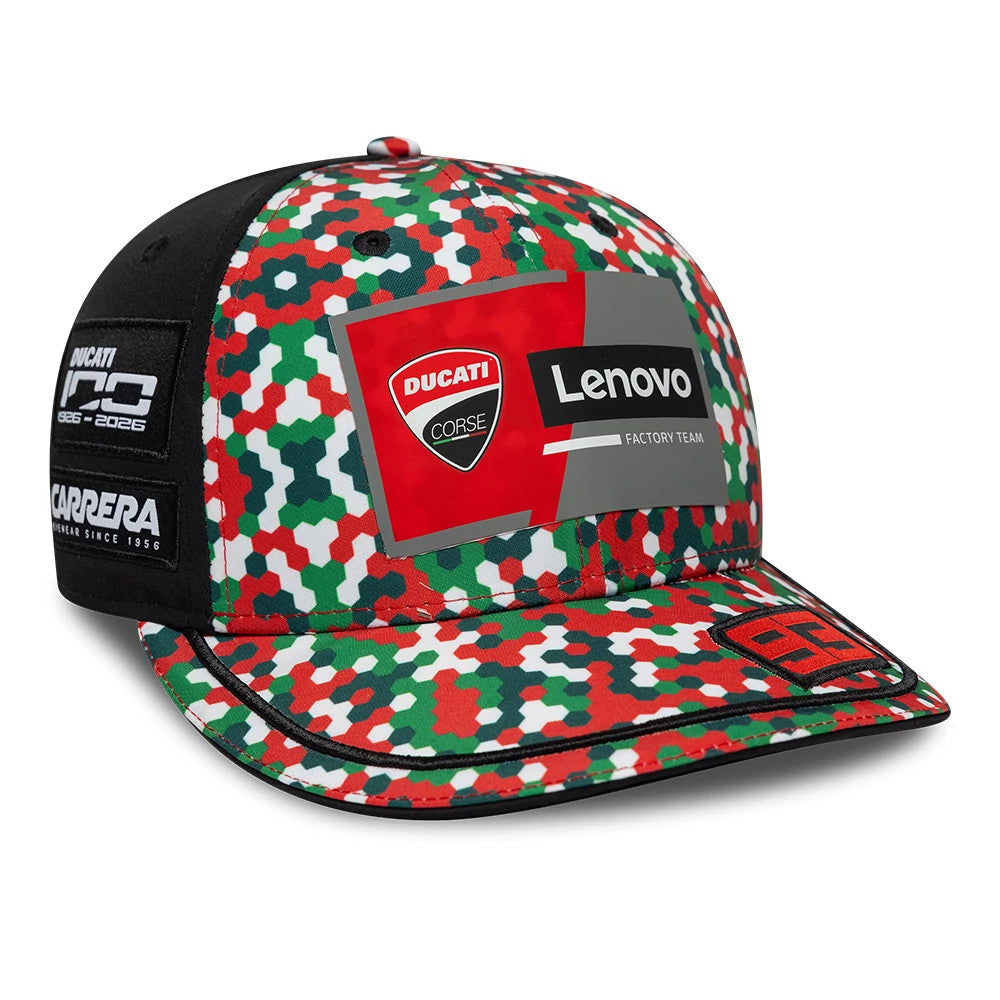 Pictured is this Replica Marc Marquez Mugello Race Special Ducati Low Profile 9FIFTY Snapback cap in multi. 3