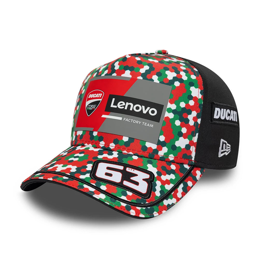 Pictured is this Replica Pecco Bagnaia Mugello Race Special Ducati 9FORTY E-Frame cap in red. 1