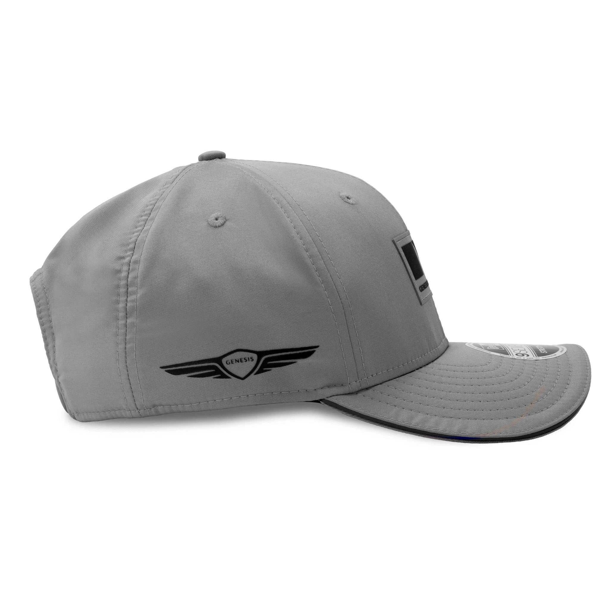 Pictured is this Special Edition Genesis Magma Racing 9SEVENTY Stretch Snap cap in grey. 4