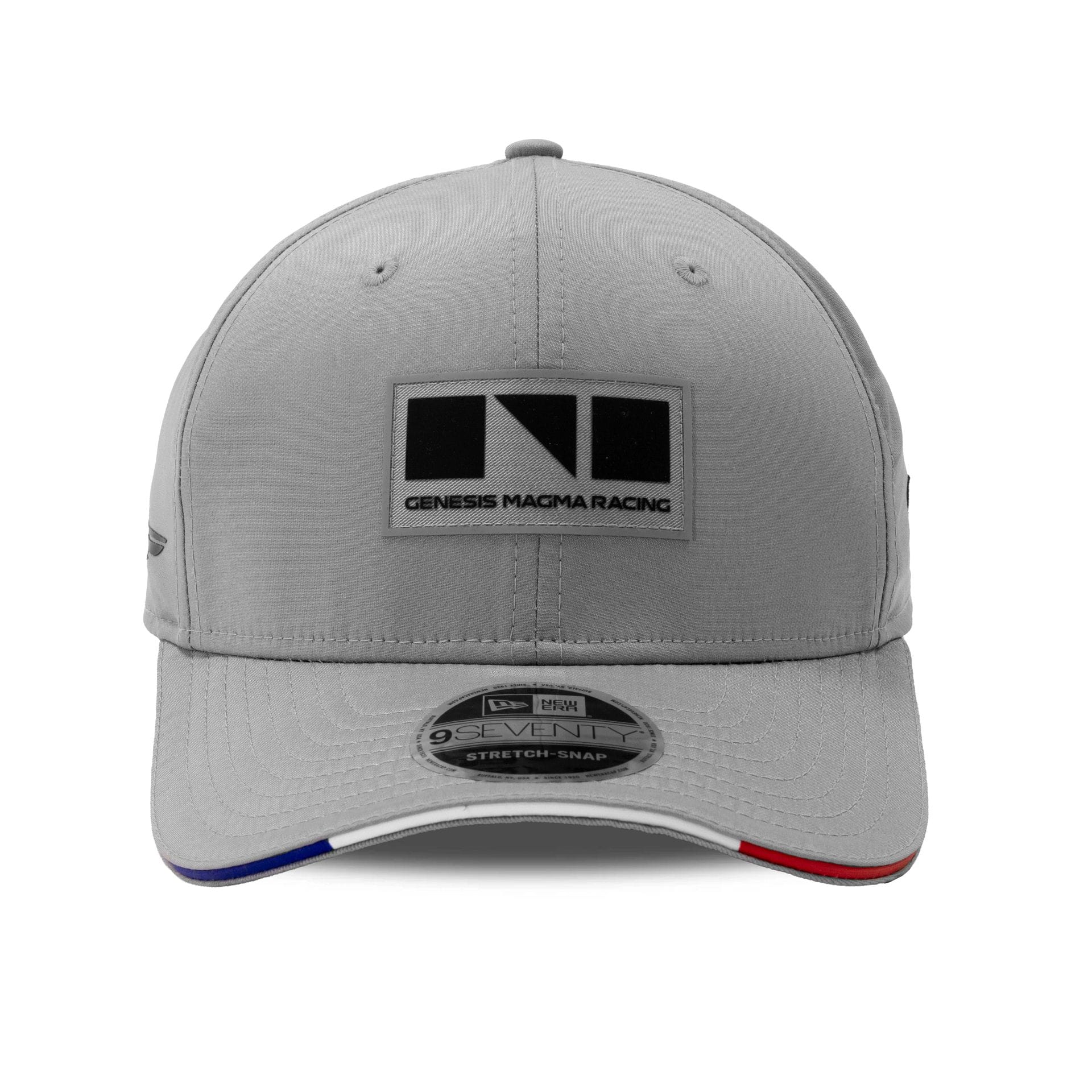 Pictured is this Le Mans Genesis Magma Racing 9SEVENTY Stretch Snap cap in grey. 2