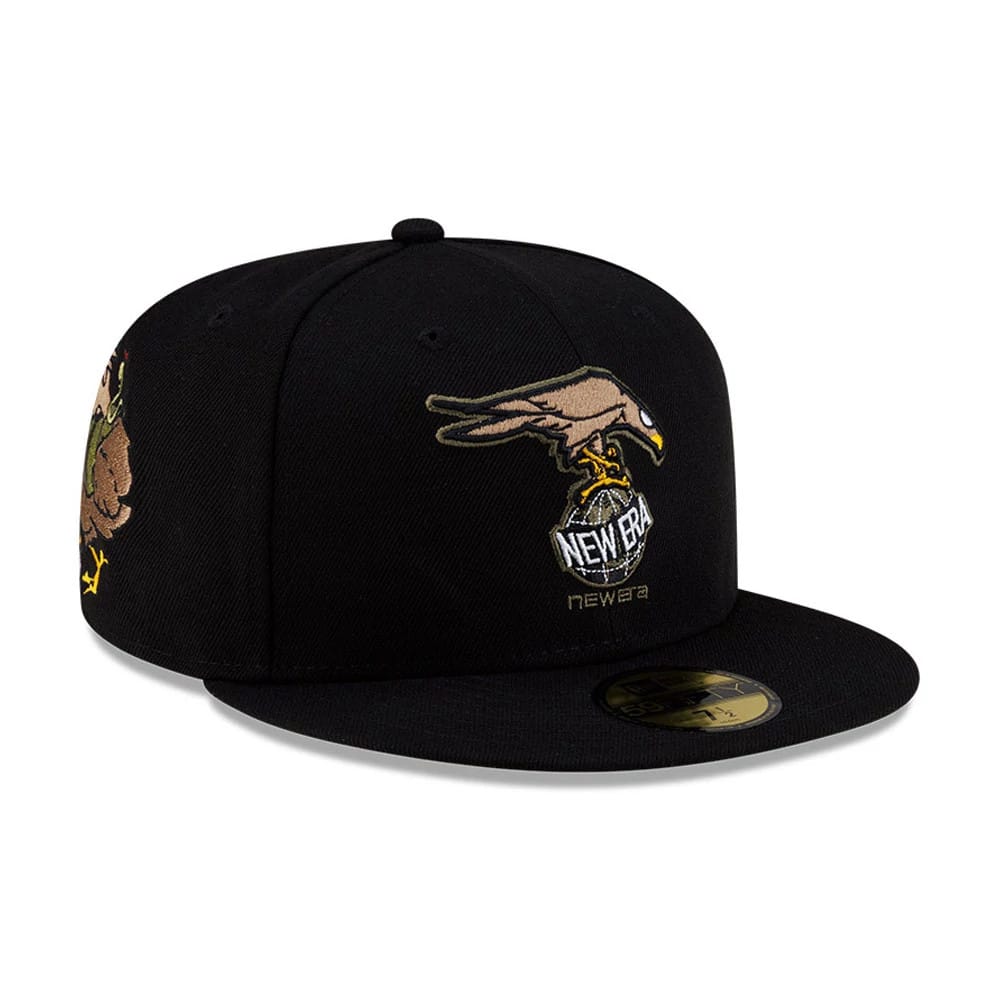 Pictured is this Roji Soccer 59FIFTY Fitted cap in black. 1