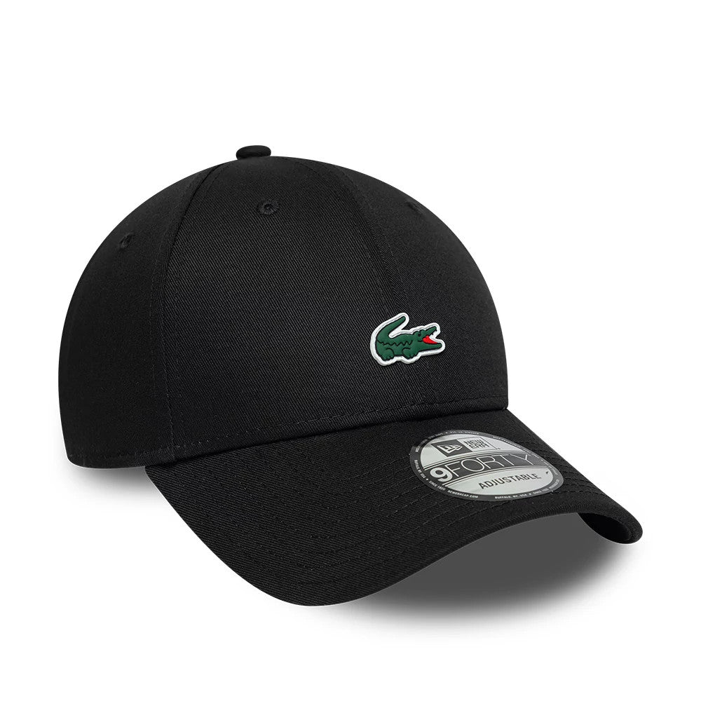 Pictured is this Lacoste X New Era 9FORTY cap in black. 3