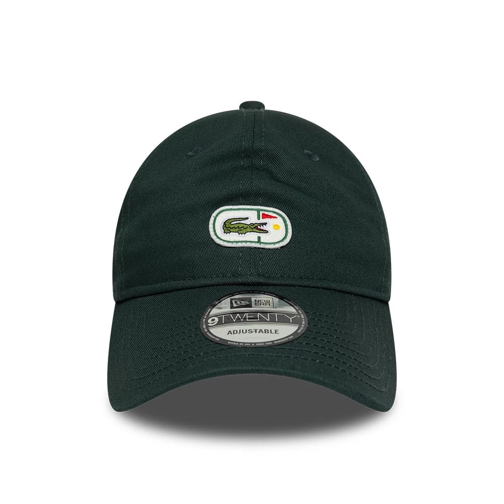 Pictured is this Lacoste X New Era 9TWENTY cap in dark green. 2