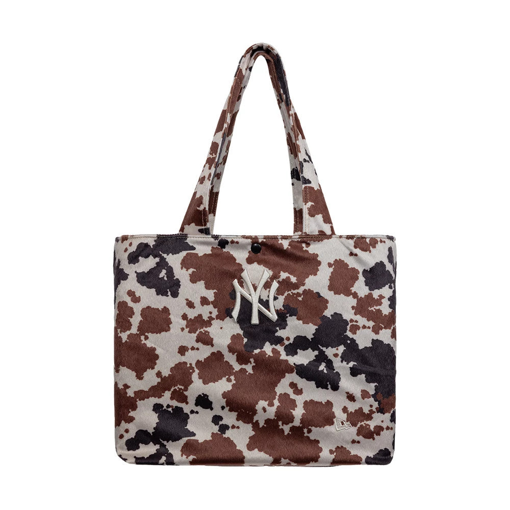 Pictured is this MLB New York Yankees Tote Bag in animal print faux fur. 2