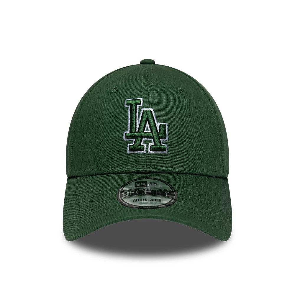 Pictured is this MLB Team Outline LA Dodgers 9FORTY cap in dark green. 2