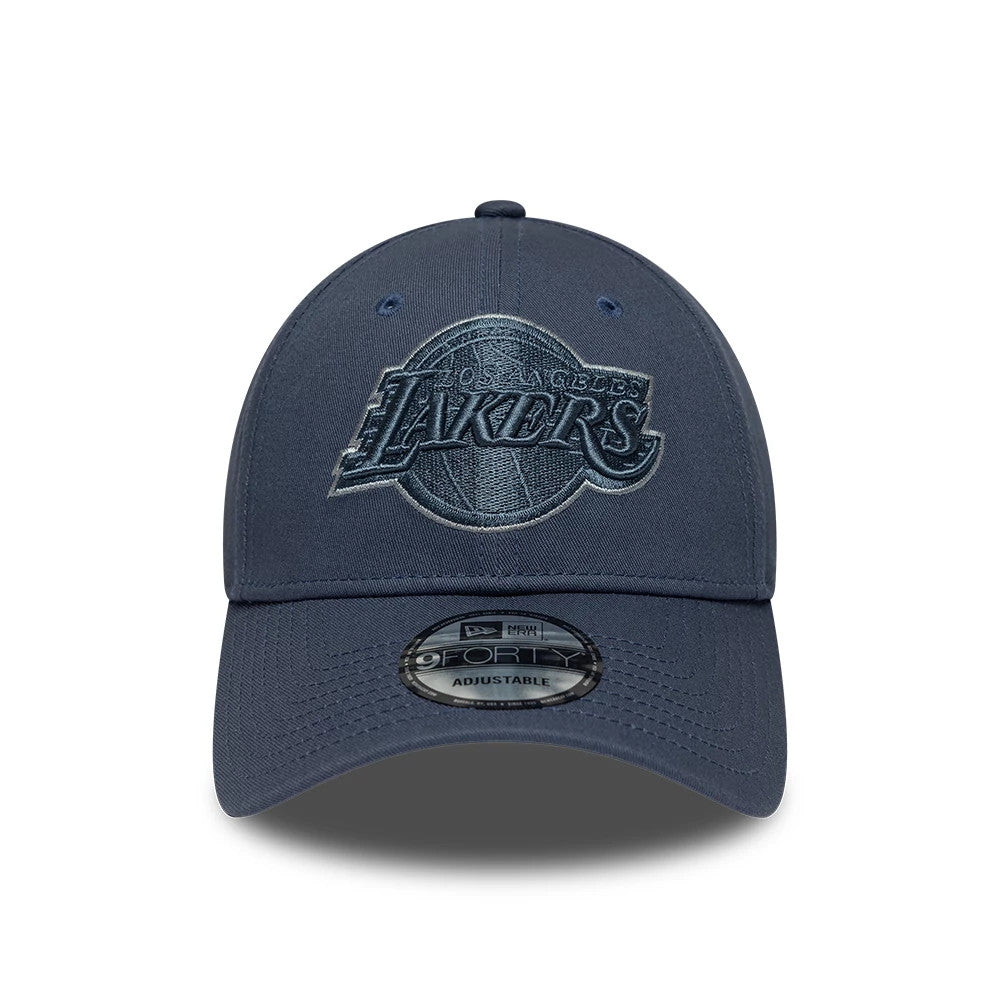 Pictured is this NBA Team Outline LA Lakers 9FORTY cap in dark blue. 2