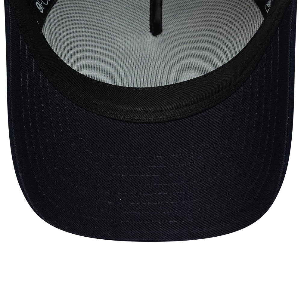 Pictured is this New Era Faux Suede 9FORTY M-Crown A-Frame cap in navy. 5