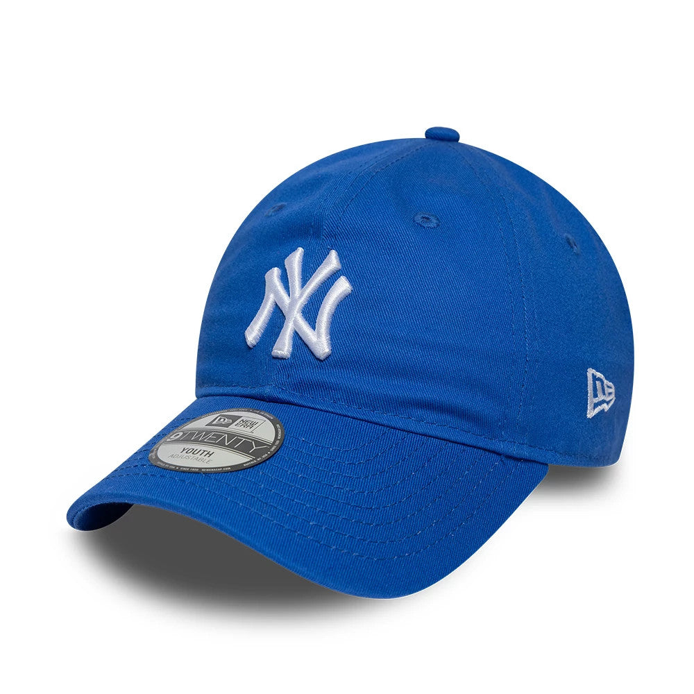 Pictured is this Youth MLB League Essential New York Yankees 9TWENTY cap in blue. 1