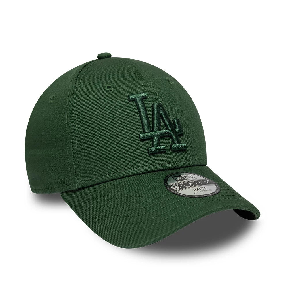 Pictured is this Youth MLB League Essential LA Dodgers 9FORTY cap in dark green. 3