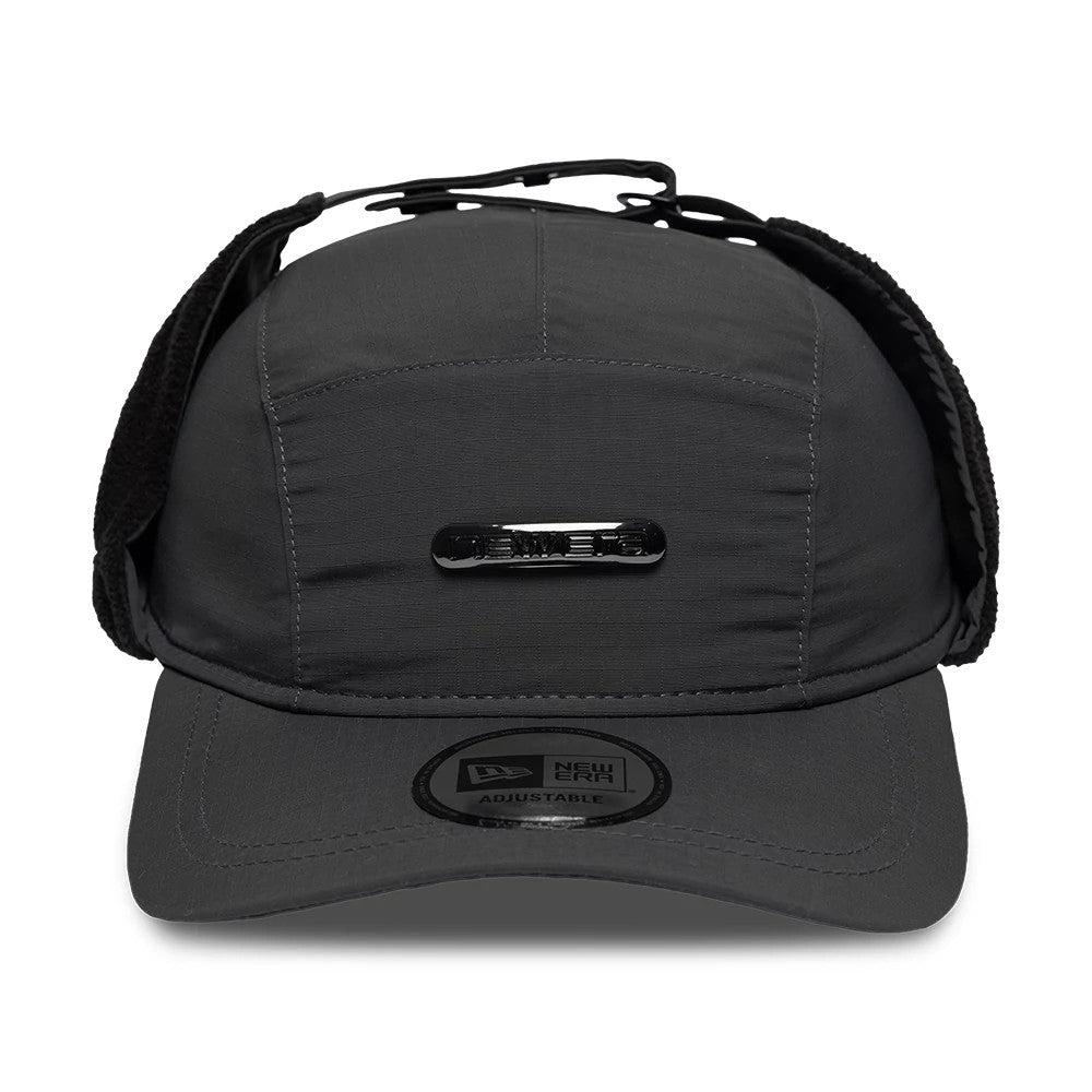 Pictured is this New Era Fleece Dogear Camper cap in charcoal. 3
