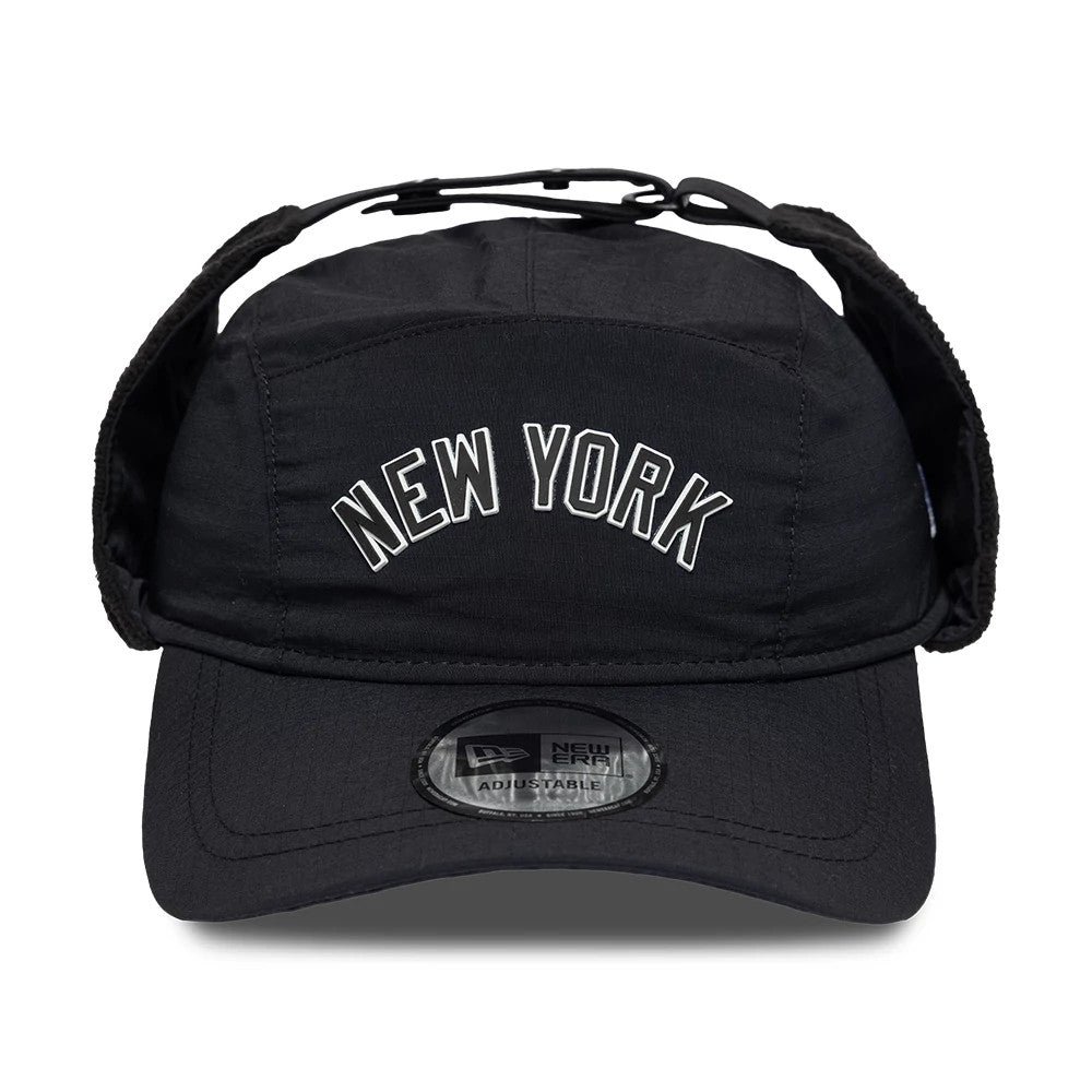 Pictured is this MLB Fleece New York Yankees Dogear Camper cap in black. 3