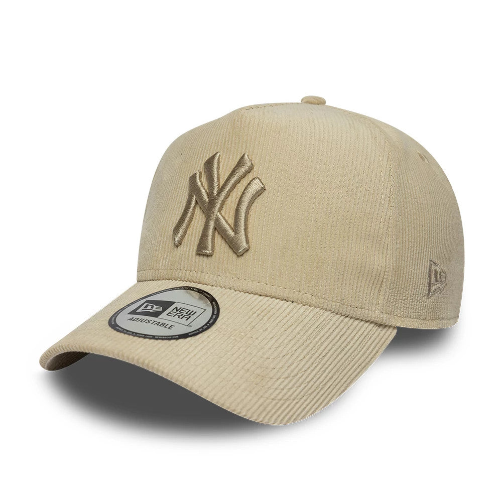 Pictured is this MLB Cord New York Yankees 9FORTY E-Frame cap in light beige. 1