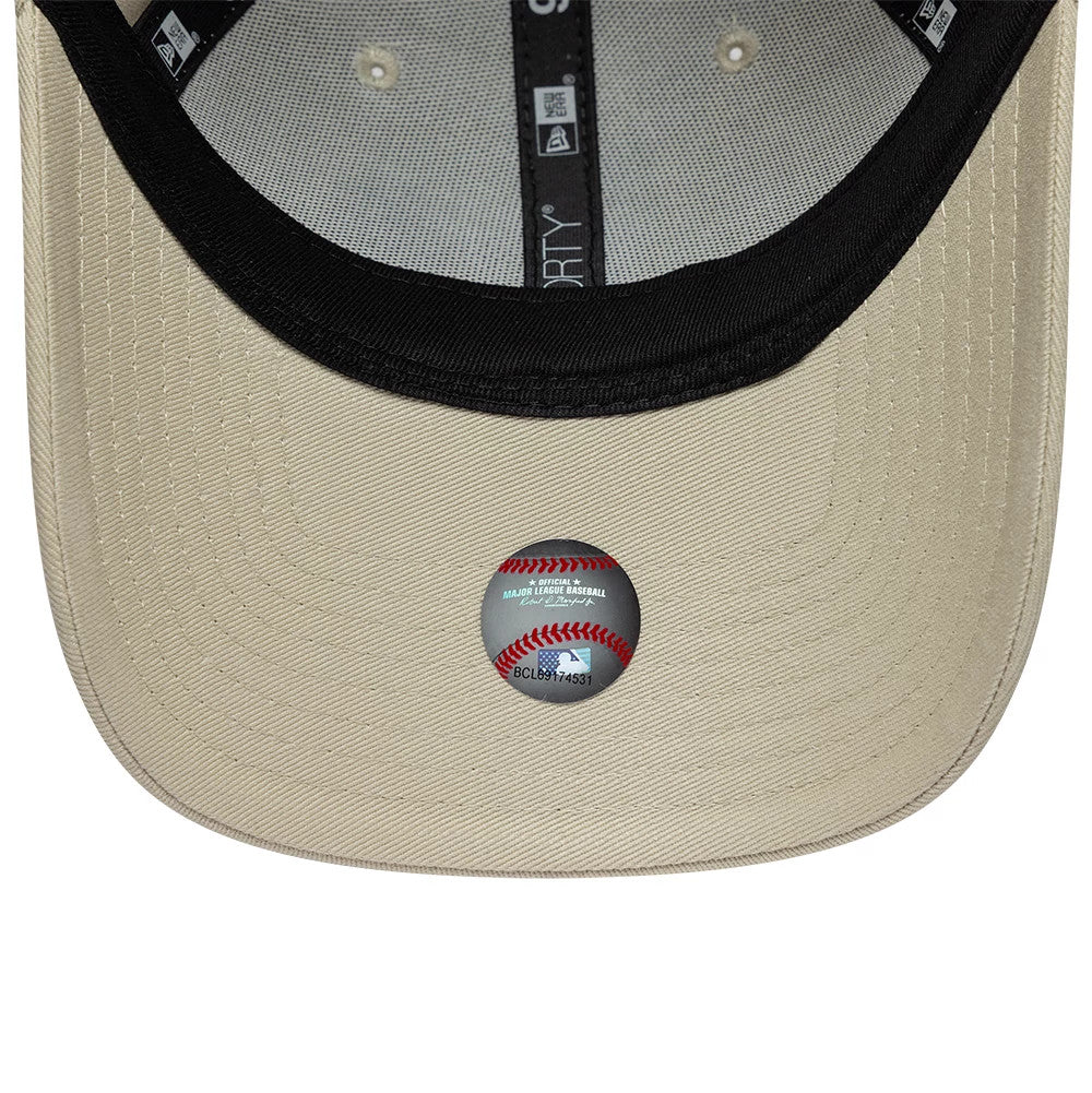 Pictured is this Womens MLB Fruit Icon New York Yankees 9FORTY cap in light beige. 5