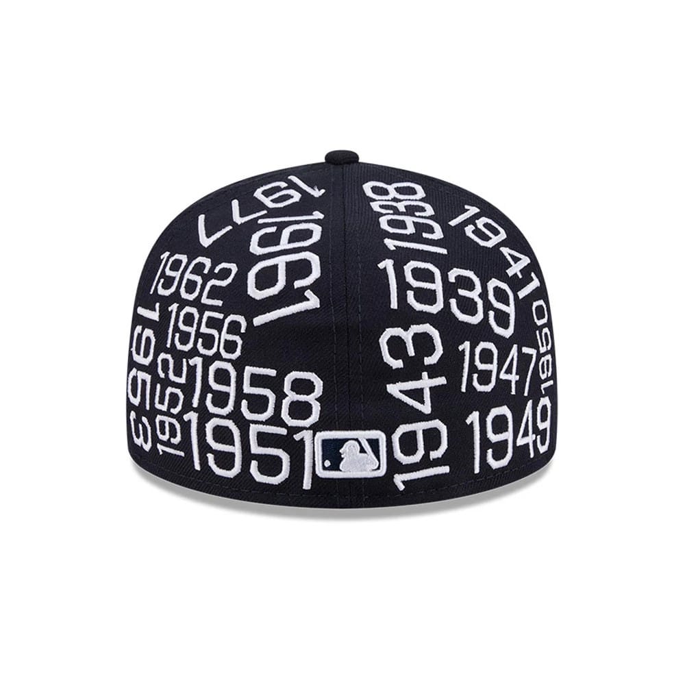 Pictured is this MLB X Spike Lee Script New York Yankees 59FIFTY Fitted cap in navy. 7