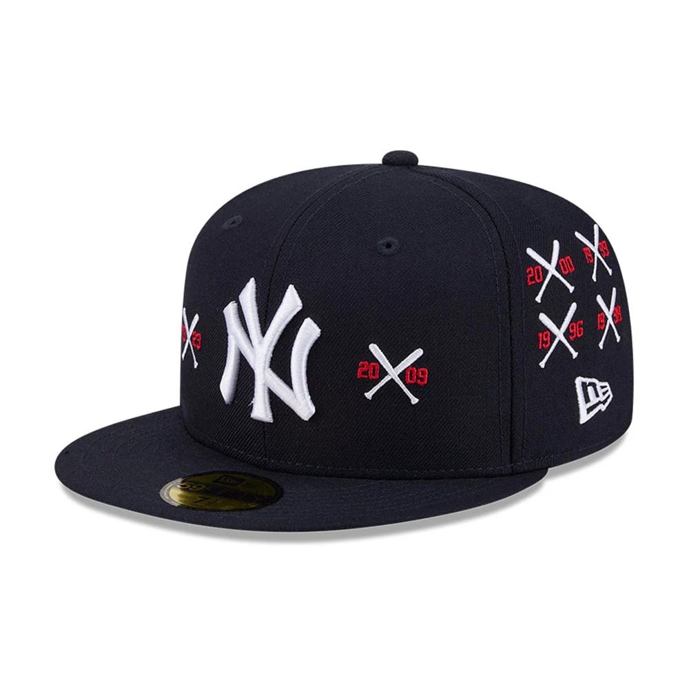 Pictured is this MLB X Spike Lee Crossed Bats New York Yankees 59FIFTY Fitted cap in navy. 1