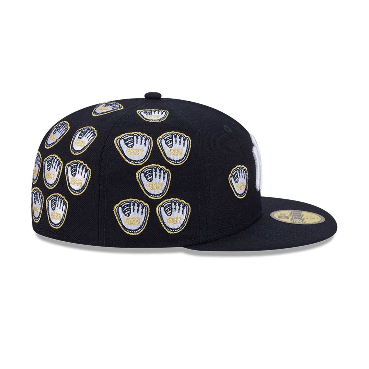 Pictured is this MLB X Spike Lee Gloves New York Yankees 59FIFTY Fitted cap in navy. 7