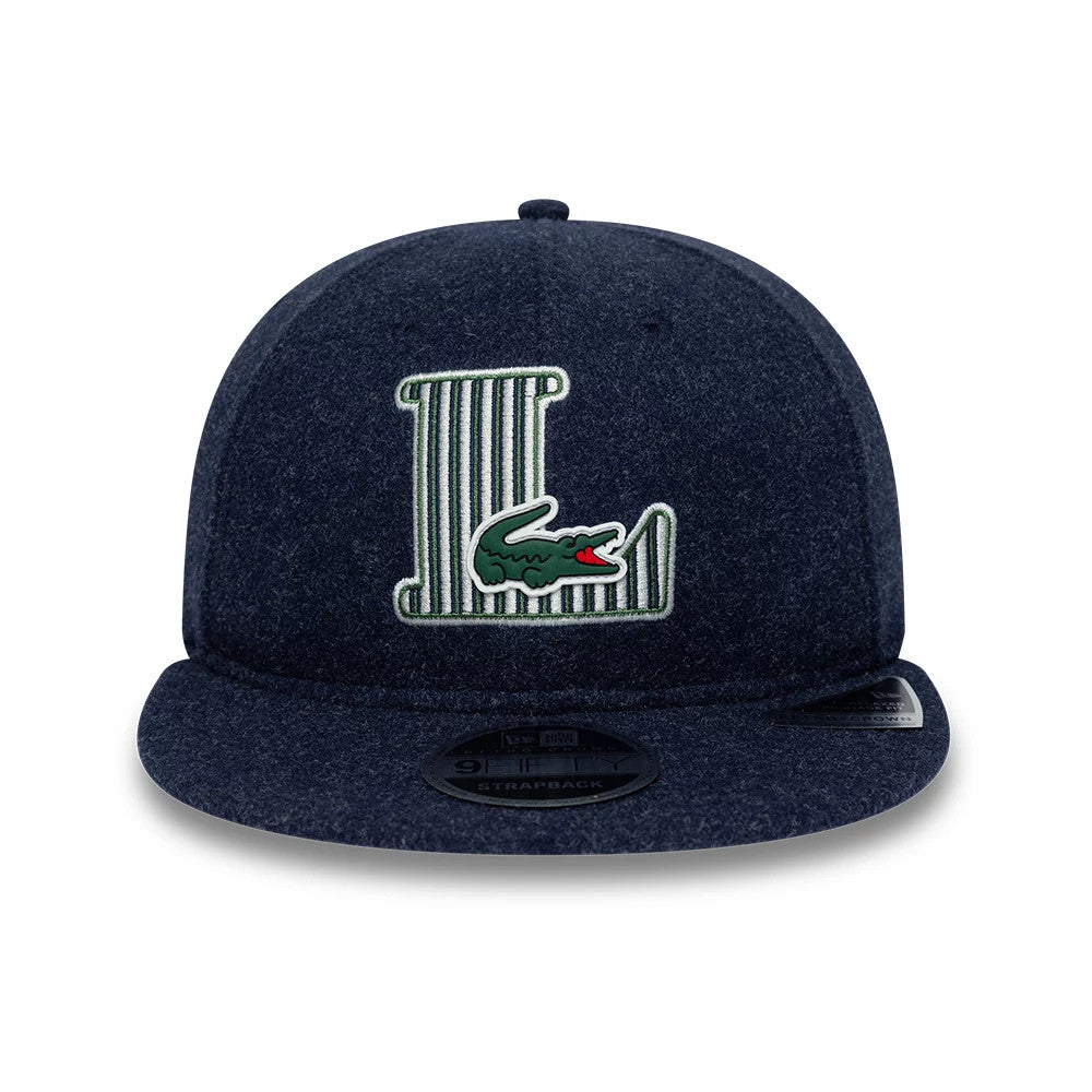 Pictured is this Lacoste X New Era Retro Crown 9FIFTY cap in navy. 2