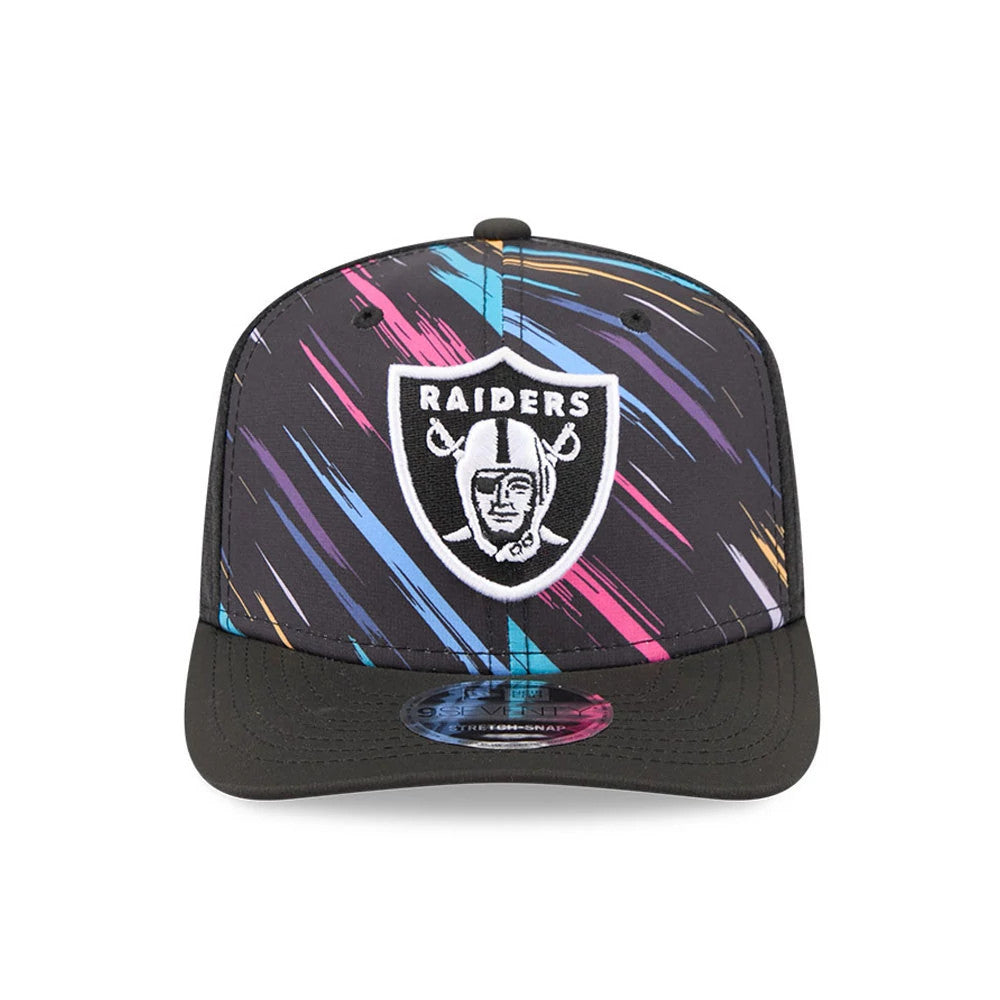 Pictured is this NFL City Connect 2026 Las Vegas Raiders 9SEVENTY Stretch Snap cap in black. 3