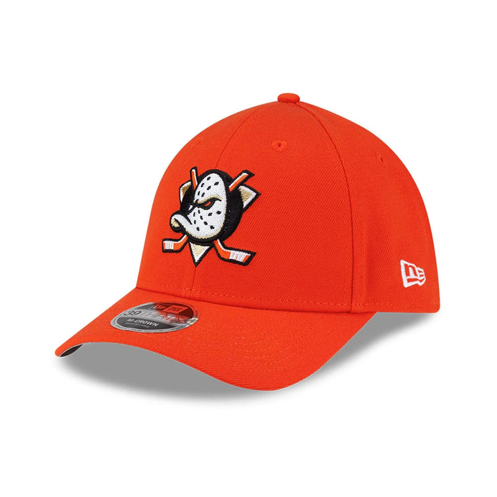 Pictured is this NHL Team Anaheim Ducks 39THIRTY M-Crown Stretch Fit cap in orange. 1